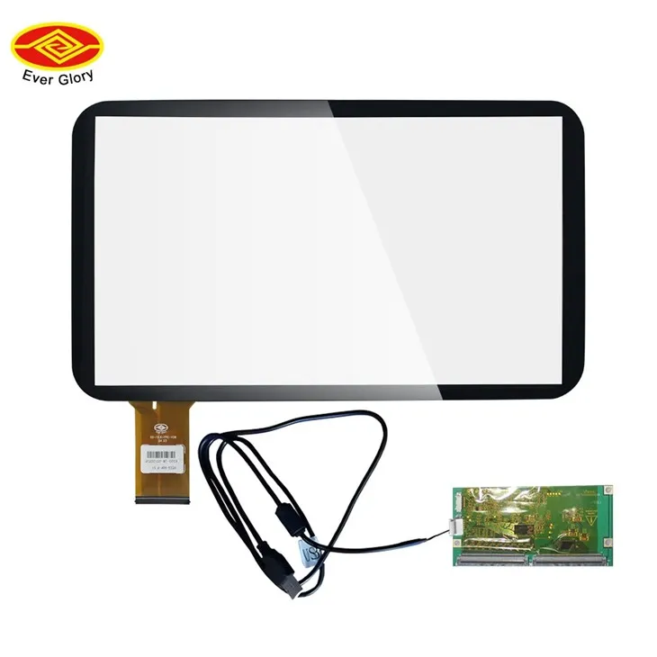 Custom Shape Glass Capacitive Touchscreen Panel Multi Touch 15.6 18.5 23.8 27 Inch Sunlight Readable Anti-Glare For Smart Retail